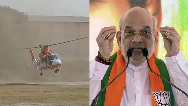 Amit Shah narrow escape on Monday as his helicopter out of control for a brief period