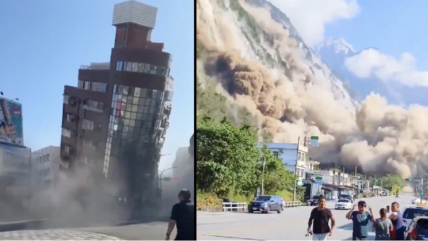 Visuals of earthquake off Taiwan s east coast which triggers tsunami warnings in Japan