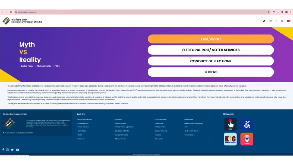 Election Commission of India introduces Myth vs Reality Register for Voters Awareness