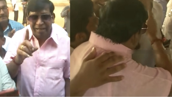 Tamil Nadu Lok Sabha Election 2024 Vadivelu face suddenly changed as A Person asked him to leave polling station Tamil Nadu Lok Sabha Election 2024 Vadivelu face suddenly changed as A Person asked him to leave polling station