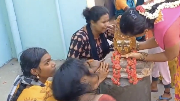 Female devotees cried when officials removed encroached temple in Maduravoyal