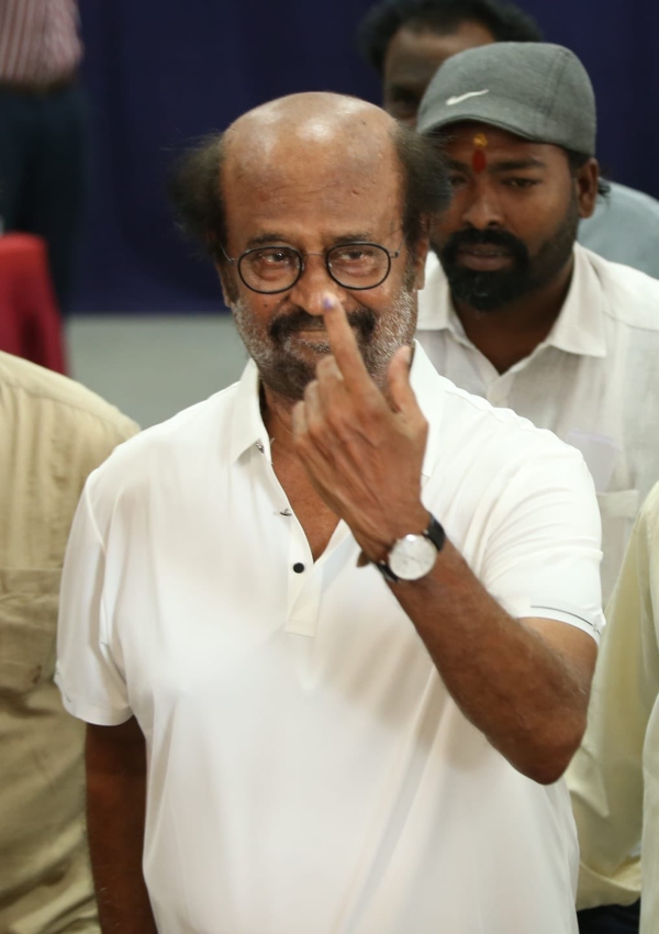 There Is Respect Pride In Voting Rajinikanth After Casting His Vote In Chennai There Is Respect Pride In Voting Rajinikanth After Casting His Vote In Chennai