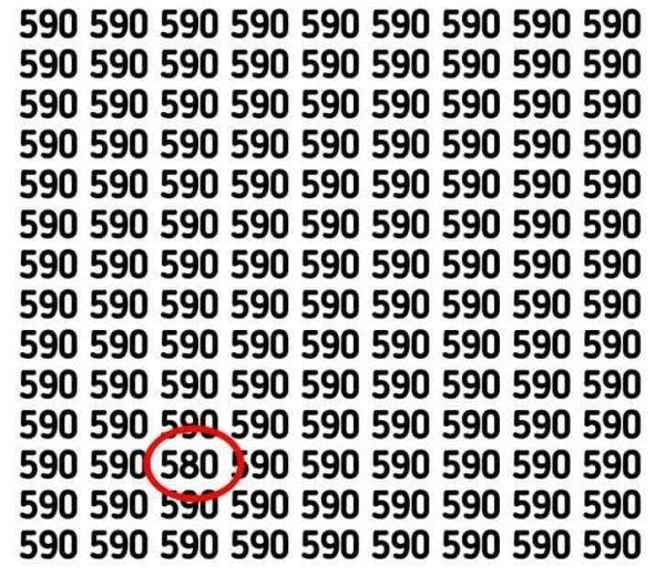 Do you find the different number in the optical illusion