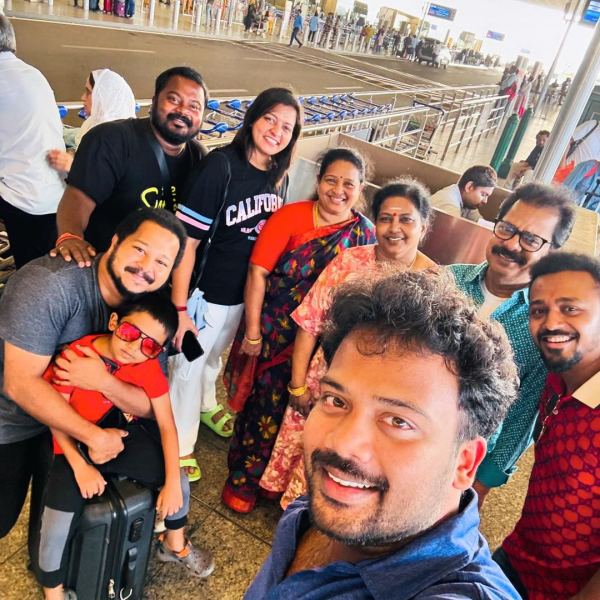 Actor Pandiyarajan s photo with his sons wife and grandchild Actor Pandiyarajan s photo with his sons wife and grandchild