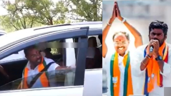 BJP candidate AP Muruganandam threatens the police who are engaged in election monitoring