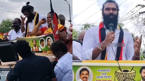 Shanmugapandiyan campaigns for his borther Vijaya prabhakaran