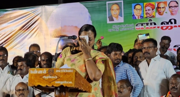 Premalatha vijayakanth and Kumaraguru cried at election campaign meeting