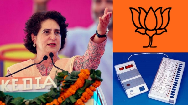 Priyanka Gandhi criticizes BJP will not cross 180 tickets if EVM machine is not tampered with