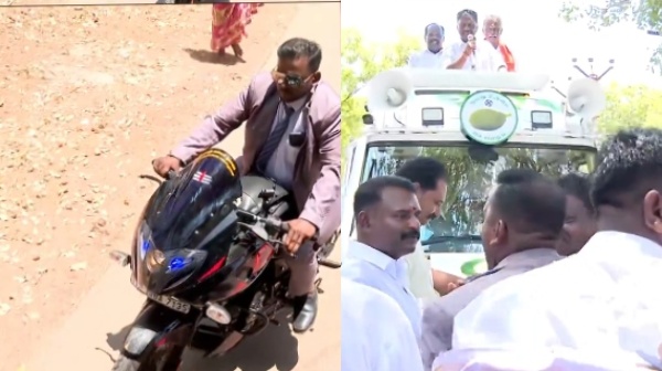 Are you came from dubai O Panneer Selvam teased and raises question to man who wore coat suit in election campaign