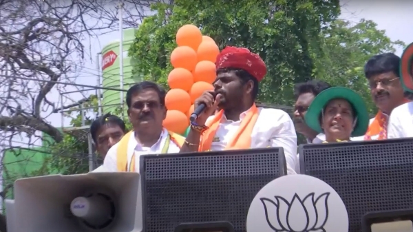 Tamilnadu BJP chief Annamalai speaks in Hindi while campaigning in Coimbatore