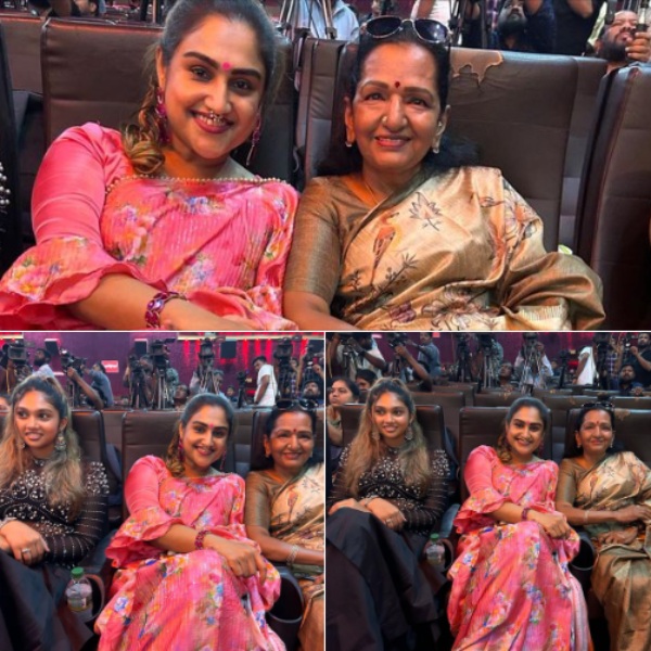 Actress Vanitha has been posting photos with actor Vijay s mother Shobha