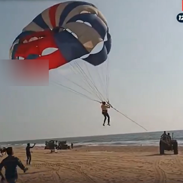 J Radhakrishnan did para glyding awareness campaign for 100 voting