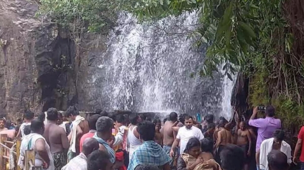 Despite the summer heat Agasthiyar falls in Papanasam reaches its full flow