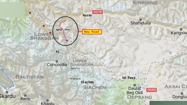 Satellite imgs shows China building new road in occupied Kashmir near Siachen
