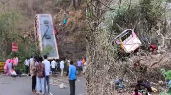 Bus overturns on Yercaud hilly road accident 6 passengers killed