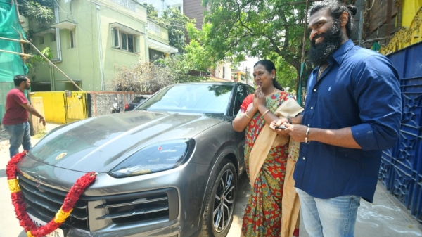 Vijaya prabhakaran gifts costly car to his younger brother Shanmuga Pandian on birthday