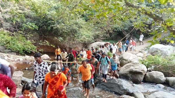 Due to heavy rains there is a problem in giving permission to devotees to visit the Sathuragiri temple