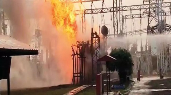 Fire broke out at a Electricity sub-station near Tiruvallur