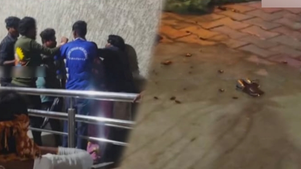 Unidentified man threw acid on roadside people near Chennai Ekkaduthangal Metro station Unidentified man threw acid on roadside people near Chennai Ekkaduthangal Metro station