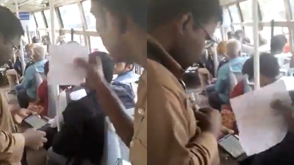 Police had fight with conductor as he asked to buy ticket even after giving warrant
