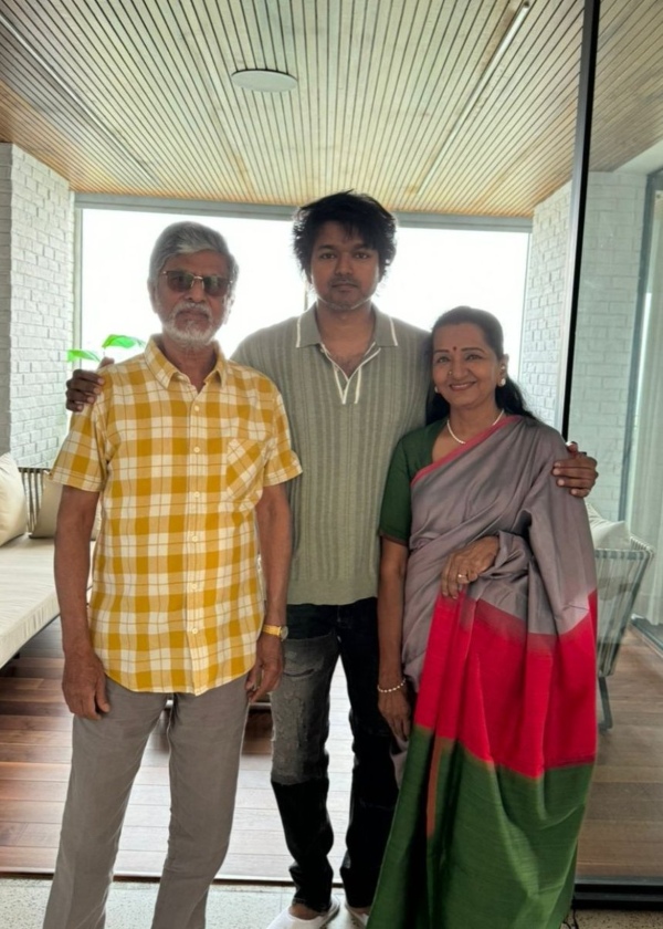 Actor Vijay met his parents today