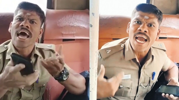 Police constable Arumugapandiyan who refuses to buy ticket in TNSTC bus fainted during investigation