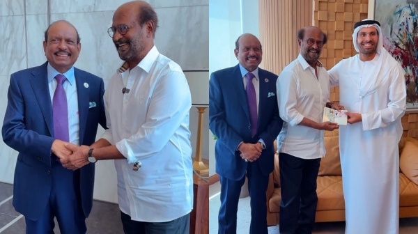 Lulu Mall Great Surprise and golden visa united arab emirates honored to Super Star Rajinikanth