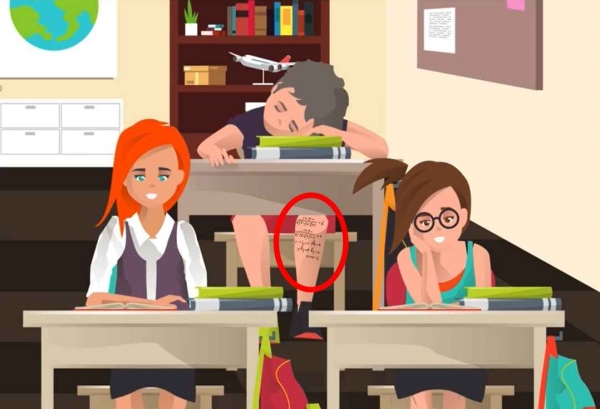 Optical Illusion Can you find out the cheater in this exam hall with in 5 seconds