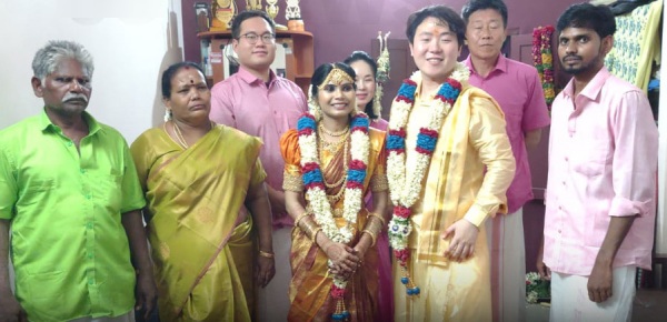 Face book love karur women Marries South Korea man she met online