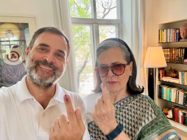 Rahul Gandhi shares message for voters after casting vote in Delhi