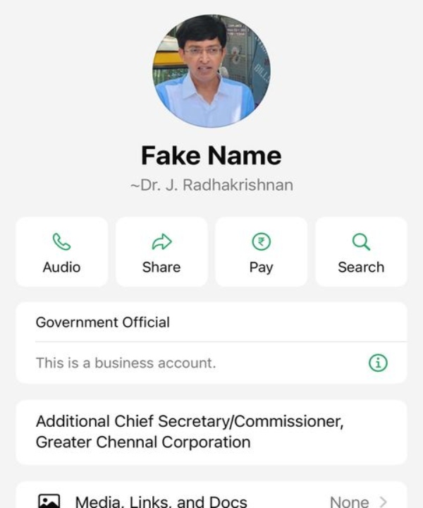 Scam in the name of Chennai corporation commissioner J Radhakrishnan IAS