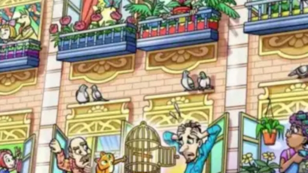 Optical Illusion Spot the parrot which escaped from the cage