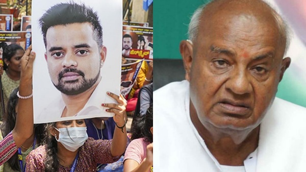 Karnataka Prajwal Case JD S Cadres Protest against Ex MP Shivarame Gowda