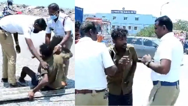 Watch how a drunk auto driver behaved with the police in Chennai