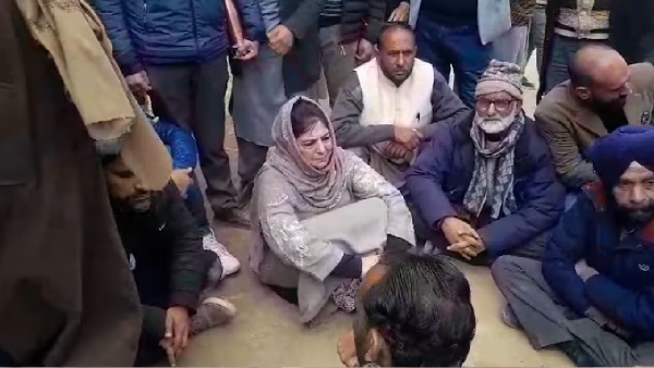 Mehbooba Mufti protested against the arrest of his party members