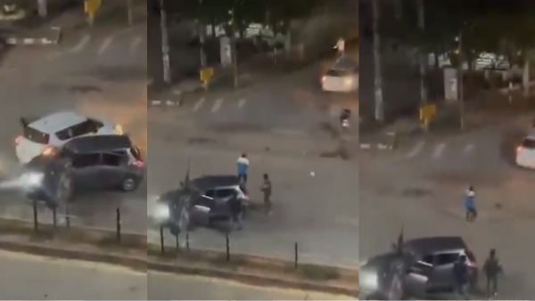 Gangwar in Karnataka Udupi Two cars ram into each other video take internet by storm Gangwar in Karnataka Udupi Two cars ram into each other video take internet by storm