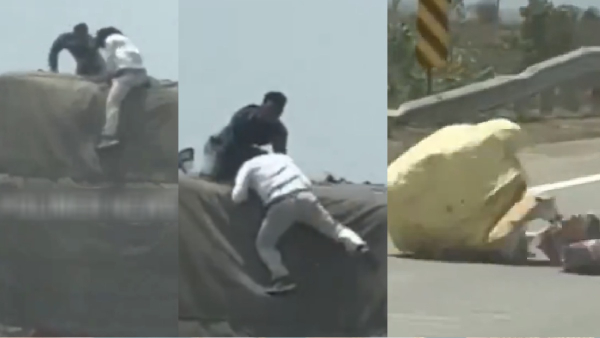 Theives Steal Goods from Running Lorry on National Highway in Madhya Pradesh