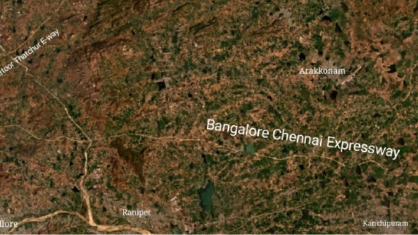 Satellite photos of Chennai Bangalore Expressway