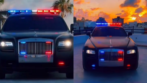 Miami Beach Police use a Rolls Royce car for patrol