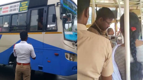 Police department withdraw the penalty imposed on Tamil nadu Government buses Police department withdraw the penalty imposed on Tamil nadu Government buses