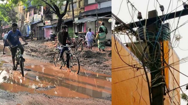 Heavy rains in Madurai Husband and wife electrocuted after falling power line
