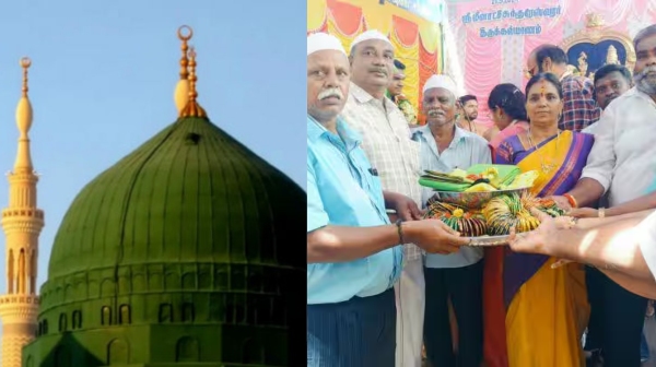 Dindigul Meenakshi Sundareswarar Thirukalyanam and Muslims Brought a procession for Hindu Shiv Temple Function in Tamil Nadu Dindigul Meenakshi Sundareswarar Thirukalyanam and Muslims Brought a procession for Hindu Shiv Temple Function in Tamil Nadu