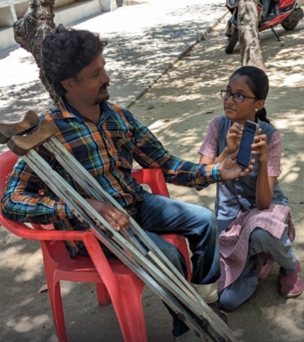 Differently challenged person s daughter scored well in 10th exam at chennai corporation school