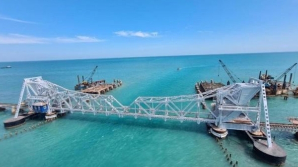 Pamban Railway bridge to be inaugurated in the month of December Pamban Railway bridge to be inaugurated in the month of December