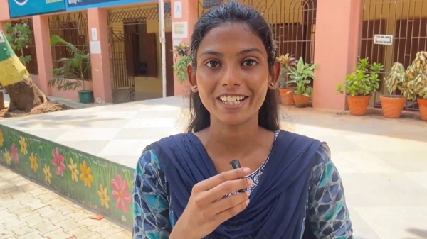 A student who studied in Greater Chennai Corporation school and achieved 2 pass with excellent English proficiency