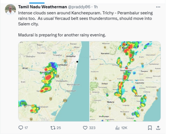 Tamil Nadu weatherman explain about Kancheepuram trichy Madurai salem rain today
