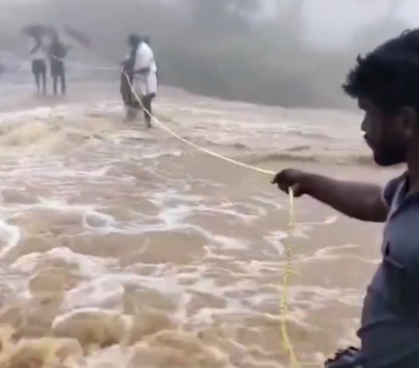 Flash flood in the river near Kodaikanal Pallangi Kombai Moongil Kaadu