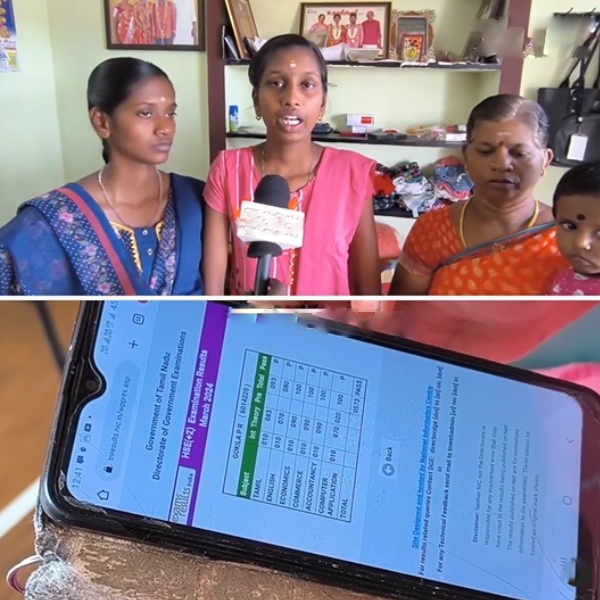 Kanyakumari plus 2 student scored 573 marks despite he lost her father