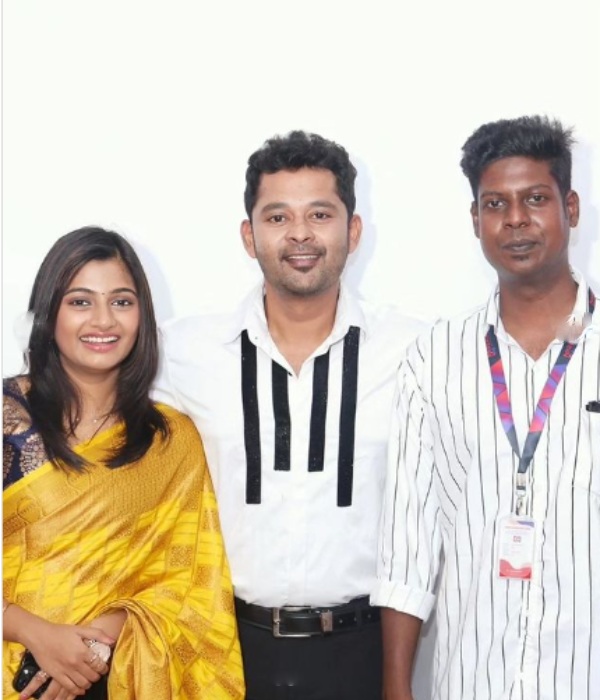 VJ Archana participating in an event with the Actor Arun Prasad