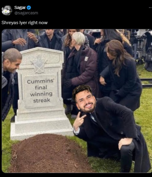 IPL 2024 SRH vs KKR Trending memes on Sun risers Hyderabad winning Kolkata Night Riders in the final